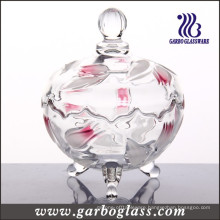 Glass Jar Engraved with Flower Design (GB1804YJX/PDS)